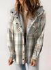 Women's Plaid Fleece Hooded Jacket With Pockets, Long Sleeve Loose Fit Cozy Outerwear For Autumn Winter, Streetwear Fashion_ecoleips.com