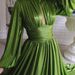 Women's Clothing Spring And Summer Color Waist Halterneck Wide Swing Sexy Avocado Green Dress Solid Color Long Skirt_ecoleips.com