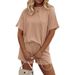 Women's Clothing Summer New Women's Short Sleeved Casual Suits Pajamas Tops Suits Home Clothes_ecoleips.com
