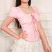 AD231 New 2025 Summer Girl's Style Fresh And Sweet Pullover Square Neck Slim-Fit Women's T-Shirt Agent Recruitment_ecoleips.com