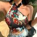 2021 Summer European And American Style Fashion Slimming Dragon Pattern Irregular Halter Neck Chinese Knot Milk Silk_ecoleips.com
