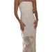 Women's Strapless Slim Fit Gown Floor Length Casual Elegant Fashion Dress Thin Material Suitable For Summer_ecoleips.com