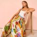 2025 Spring/Summer New Women's Long Printed Asymmetrical Hem Fashionable Elegant Waist-Cinching A-Line Skirt_ecoleips.com