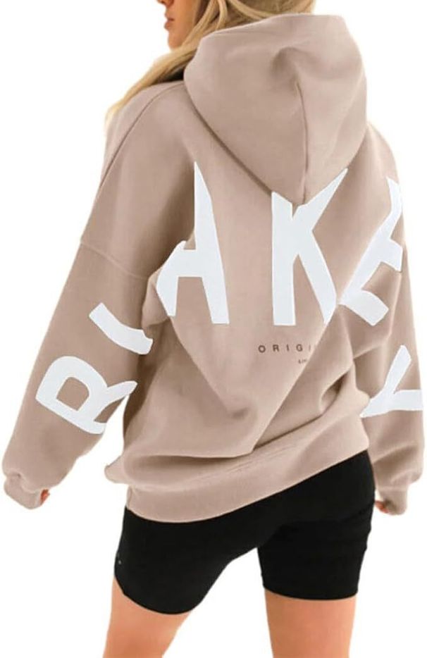 Women's Clothing New Cross Border Fashion Printing Thickened Versatile Long Sleeve Loose Hooded Sweater Women_ecoleips.com