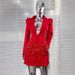Luxury Women's Sexy Low Cut Sequined Pearl Dress Rhinestone Fashion Party Performance Suit Dress_ecoleips.com