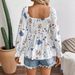 European American Cross-border 2026 Autumn And Winter New Elegant Women's Floral Print Corset Long-sleeve T-shirt_ecoleips.com