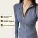 Lu's Slim-fit Defina Stand-up Collar Yoga Wear, Long-sleeve Jacket, Fitness, Running, Sports, Sun Protection_ecoleips.com