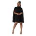 Elegant Women's Solid Color Batwing Sleeve Dress Pleated Flowy Chiffon Casual Party Wear Breathable Comfortable_ecoleips.com
