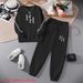 Women's Oversized Color-Block Hoodie Set – Trendy Cartoon Print Pullover With Drop Shoulder (S-XXL, Unisex Soft Polyester Lounge Wear)_ecoleips.com