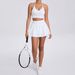 European American Outdoor Casual Sports Bra And Skirt Running Fitness Breathable Yoga Barely There Tennis Outfit_ecoleips.com