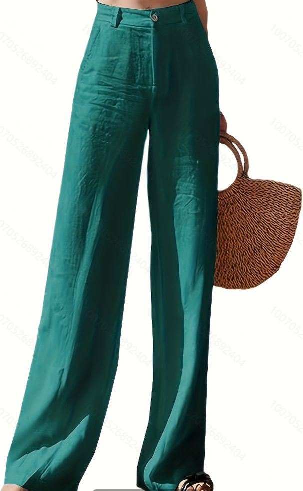 Muslim Women's Clothing Linen Wide Leg Casual Trousers Loose Cotton And Linen High Waist Straight Trousers For Women_ecoleips.com
