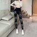 Women's Stretchy Midi Leggings With Rhinestone Details - Soft Modal Fabric, High Waist Tummy Control, Breathable & Comfortable For Casual Wear_ecoleips.com