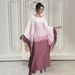 Modest Abaya Dress Elegant Middle Eastern Abaya Dress With Fringe & Gradient Design - Loose Fit Long Robe For Women, Batwing Sleeves, Flowy Maxi Dress_ecoleips.com