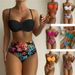 Women's Clothing Bikini Printed High Waist Split Swimsuit Female Tube Top Bikini_ecoleips.com