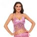 K Sequin Performance Top, Belly Dance Tassel Top, Nightclub Stage Suspender, Party Bra_ecoleips.com