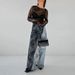 Women's Clothing Sexy Black See Through Dress With Lace Round Neck Long Sleeves And Slit Asymmetrical Dress Long Dress For Summer_ecoleips.com
