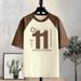 Women's American Style Oversized T-Shirt Short Raglan Sleeve Color Blocking Patchwork Summer Fashionable Versatile Top_ecoleips.com