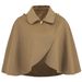 "Chic Wool Cape Shawl Coat For Women – Versatile Winter & Autumn Outerwear, Oversized Fit, European Style, Khaki/Red/Black"_ecoleips.com
