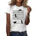 European And American Cross-border Foreign Trade Women's Clothing, Music Cat Print Round-neck Short-sleeve T-shirt Top_ecoleips.com