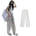 Women's High Waist Wide Leg Pants Linen-Blend Summer Breathable Comfort Straight Leg Trousers_ecoleips.com