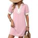 Women's V Neck Lace Patchwork Puff Sleeve Dress with Pocket European And American Style Cross Border Fashion for Amazon_ecoleips.com