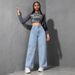2025 Spring New American Style Wide-Leg For Women Light Wash Loose Slimming Floor-Length Jeans_ecoleips.com
