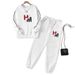 Men's & Women's Casual Letter Print Sweatshirt Set - Long Sleeve Pullover Hoodie & Joggers - Soft Polyester Comfort Fit (White/Black, S-Xxl)_ecoleips.com