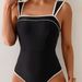 Women's One-Piece Swimsuit – Sexy & Sporty Monochrome Design For Swimming & Beach Tummy-Control Fit_ecoleips.com