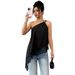 Summer New Style Asymmetrical Loose Vest for Women with Metal Buckle And Lace Trim European American Cross Border Top_ecoleips.com