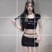 Short PU Leather Half Women Summer Sexy Crop Top Low Waist Hot Girl Bodycon Skirt 5465_ecoleips.com