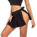 2025 Women's Pleated Mini Role Play Solid Color Tie-Up Ultra Short Skirt_ecoleips.com