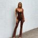 Spring/Summer Sexy Knotted Bust Cup Yoga Suspender Jumpsuit Women's Cross Border Jumpsuit Romper_ecoleips.com