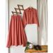 Verve New Women's Clothing Solid Color Soft Wrinkled Muslim Skirt Shirt Fashion Set_ecoleips.com