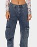 Women's Clothing Women's High Waisted Elastic Waistband Waist Cut Pants Loose Wide Leg Workwear Multi Pocket Jeans_ecoleips.com