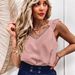 Lace Trim Women's Sleeveless V Neck Top Ruffled Style Summer Clothing For Women_ecoleips.com