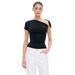 's Stylish Irregular-neck Hollow-out T-shirt For Women, Summer Sweet Spicy Style, Moisture-wicking, Comfortable_ecoleips.com