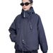 girl Casual Two Cotton European Style 2025 Short Autumn Winter Loose New Hooded Jacket Trench Coat Parka_ecoleips.com