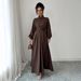Voya Women's Simple And Fashionable Button Up Long Sleeved Dress For Autumn And Winter_ecoleips.com