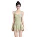 Women's Slimming One Piece Swimsuit Concealing Tummy Supporting Waist Flattering Young Women Perfect Swimwear_ecoleips.com