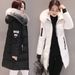 Women's Clothing Long Hooded Padded Coat With Faux Fur Trim, Slim Fit Winter Jacket, Warm Quilted Outerwear For Casual & Commute, Multiple Colors_ecoleips.com