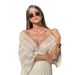 Women's Clothing Women's Sexy Slim Dress V-Neck Shawl Sleeve Hollow White Skirt_ecoleips.com
