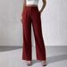 Women's Clothing Solid Color Advanced Drape Wide Leg Pants Straight Pants Long Suit Pants_ecoleips.com