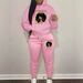 Women's Fashionable Street Dance Style Printed Hooded Sweatshirt And Sweatpants Set Casual Autumn Winter Warm Clothing_ecoleips.com