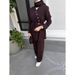 2025 New Muslim Women's Knitted Cardigan Waist-Cinching Top And Long Pants Casual Set_ecoleips.com