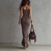 2026 European And American Cross-border Independent Site Western Resort Elegant Sexy Gold Glittering Strap Dress_ecoleips.com