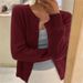 Elegant Solid Color Knitted Cardigan For Women - Soft Long Sleeve Pullover With Round Neck, Lightweight & Stylish Casual Outerwear_ecoleips.com