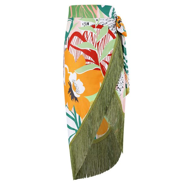 Women's Clothing Women's Retro Three Piece Swimsuit Set European And American Style With Tassel Skirt And Backless Design Fashionable_ecoleips.com