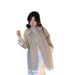 Long Island Lover Korean-style Spliced Cuff Lace Mid-length Trench 2025 New Loose-fit Autumn Coat_ecoleips.com