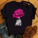 New Women's Clothing With Letter Prints In Harajuku Style, Floral Girls' T-shirts For Women, Summer_ecoleips.com