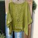 Women's Clothing Summer Style Women's V Neck Top Polyester Cotton Solid Color Loose Ruffled Hem Short Sleeve T-Shirt_ecoleips.com